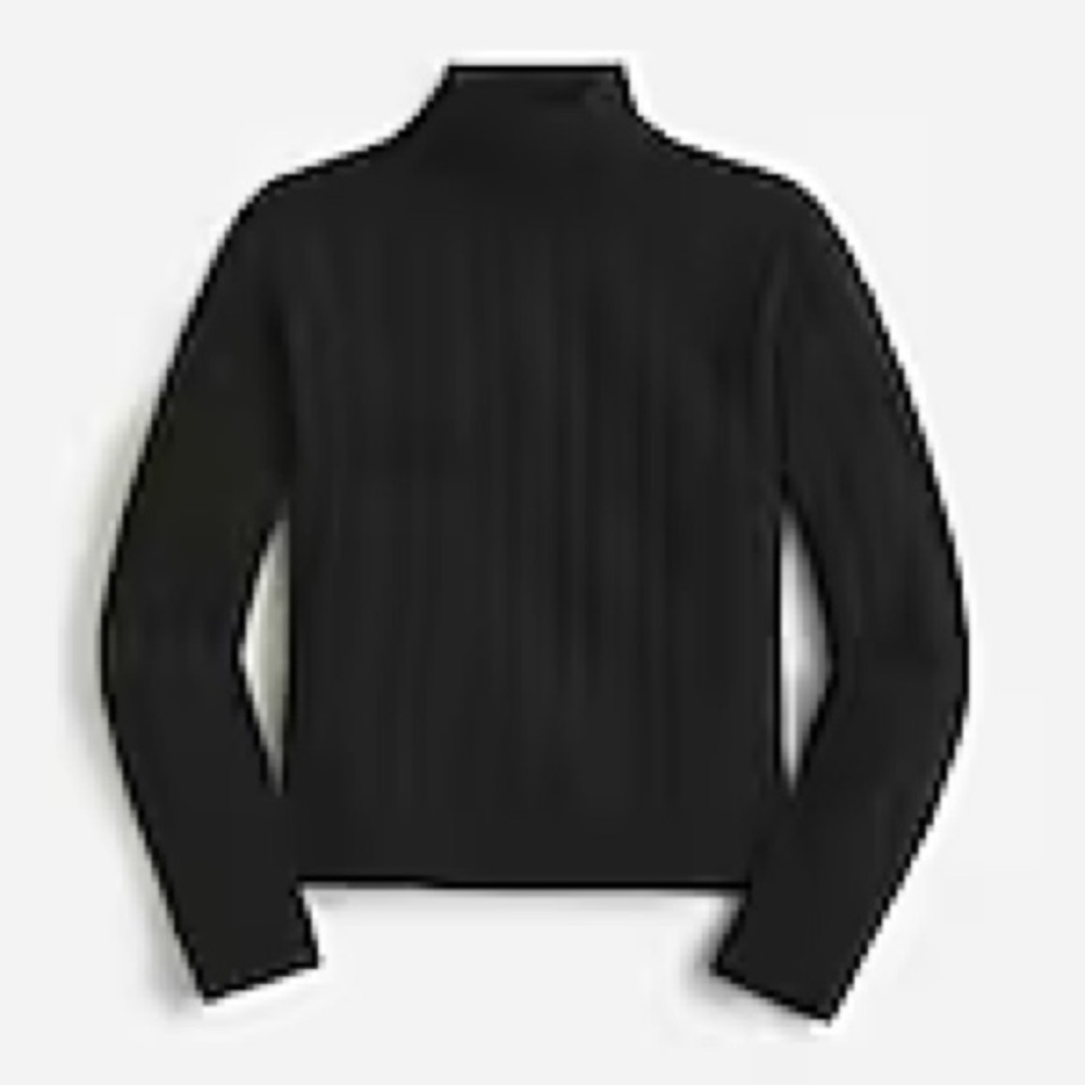 NWT JCREW RIBBED MOCKNECK SWEATER IN SUPERSOFT YARN Size: LARGE Color: BLACK